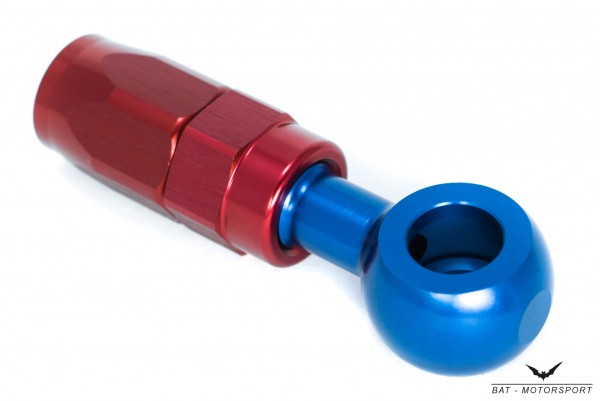 NBR Fitting-Ringstück M10 (10,3mm) Dash 4 / -4 AN / JIC 4 Ringöse Rot/Blau eloxiert